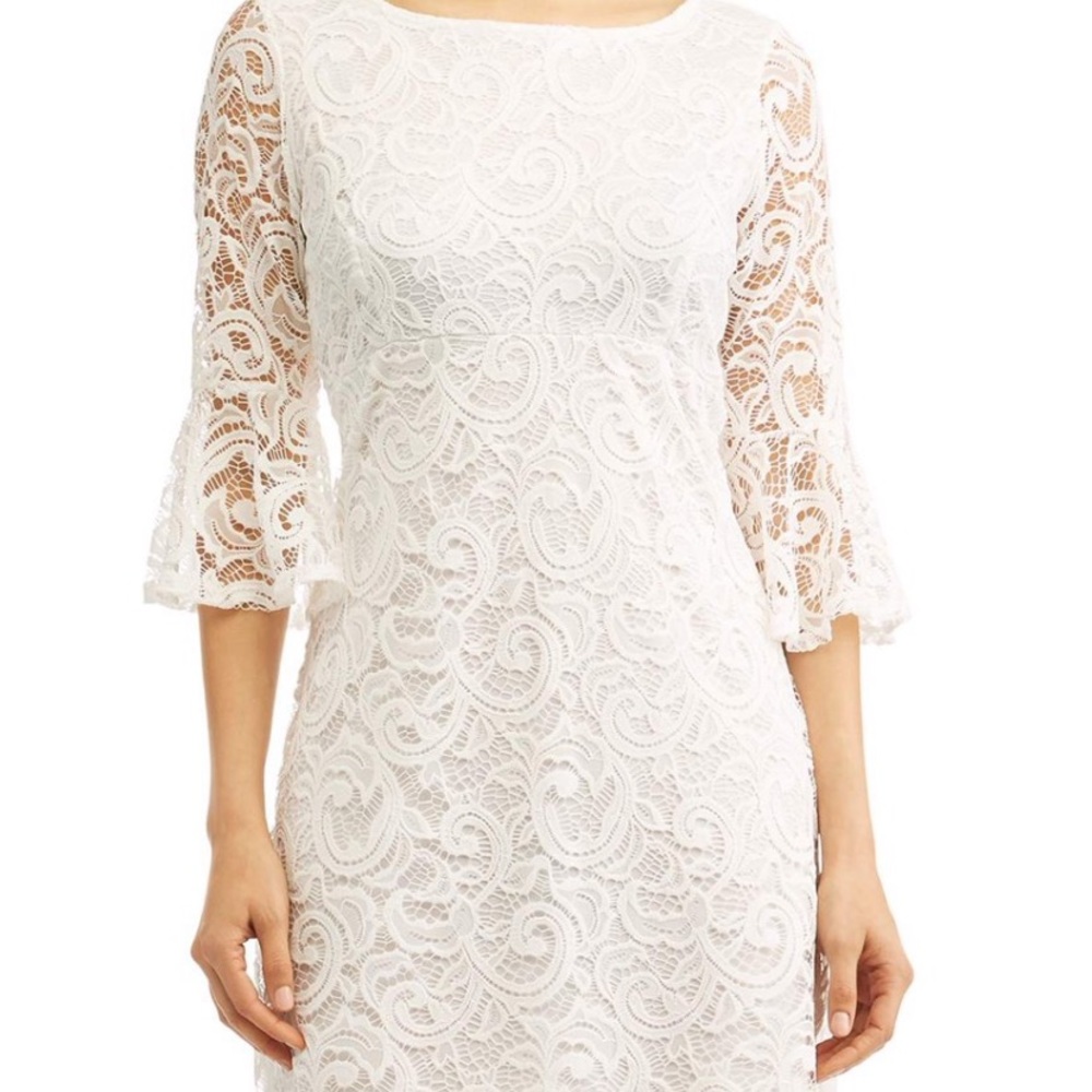 White bell sleeve lace dress. New with tags